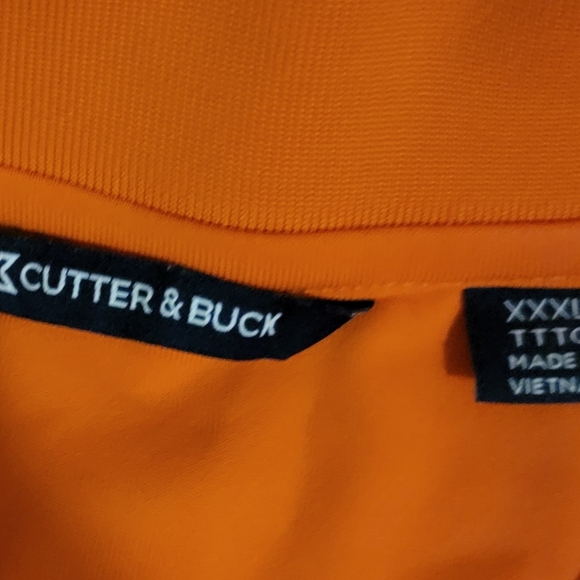 Mens size 3XL Cutter and Buck Orange Miami Hurricanes Activewear Golf Polo - Picture 3 of 6